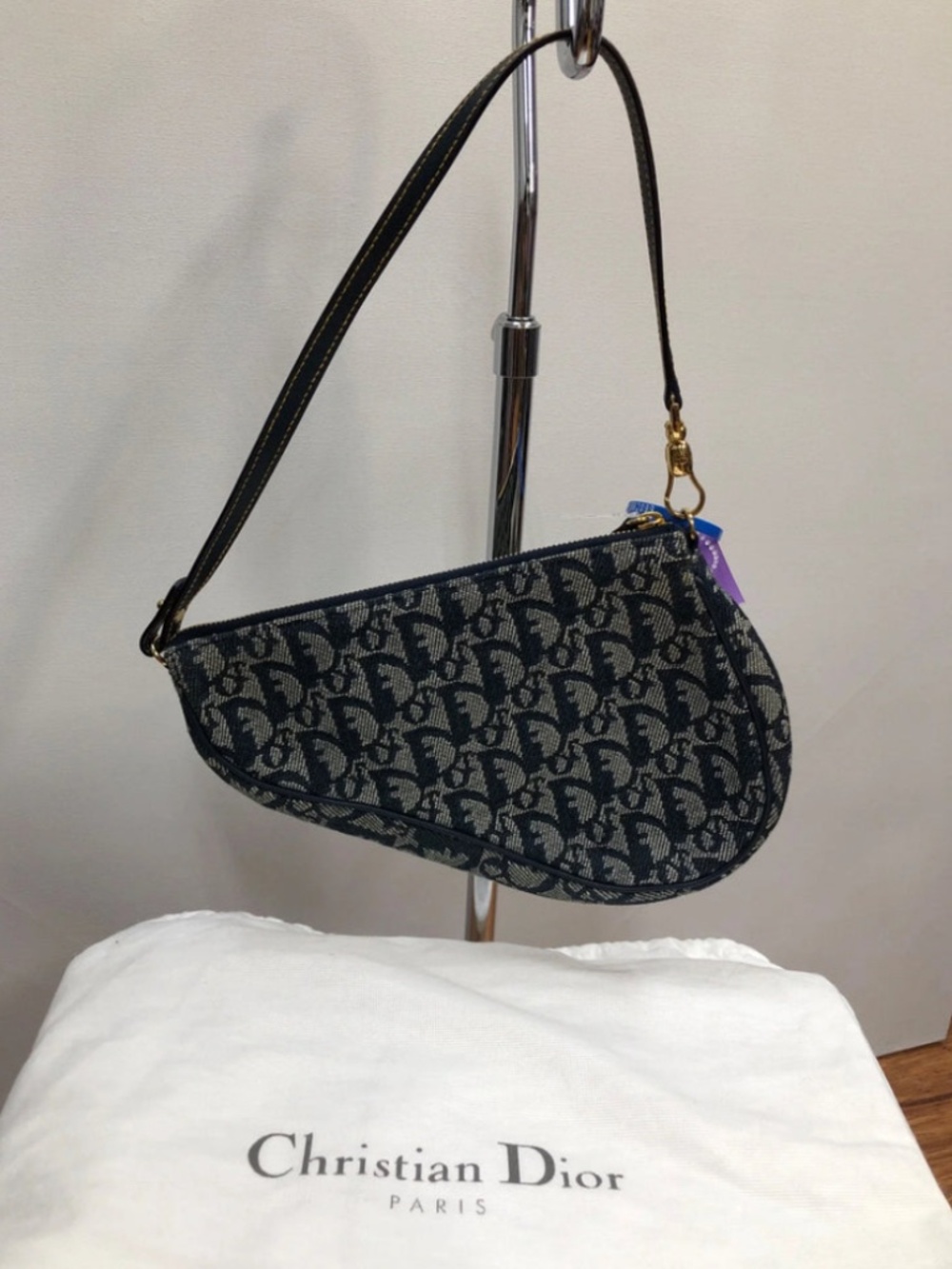 Christian Dior blue small Dior saddlebag! Incredible with authentication